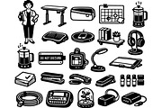 Office Essentials Black Clipart Set, an Illustration by designvectx (Thumbnail 2 of 3)