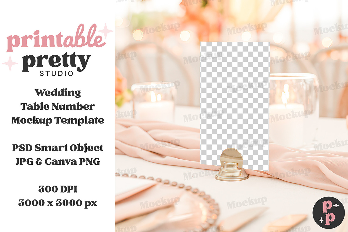 Verona Sunset Table Number Mockup, a Product Mockup by Printable Pretty Studio (Photo 2 of 10)