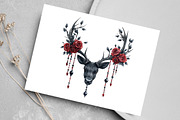 Watercolor Gothic Christmas Clipart, an Illustration by Canvas Craft (Thumbnail 5 of 7)