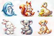 Mothers day animals Clipart, an Illustration by RobertsArt (Thumbnail 7 of 7)
