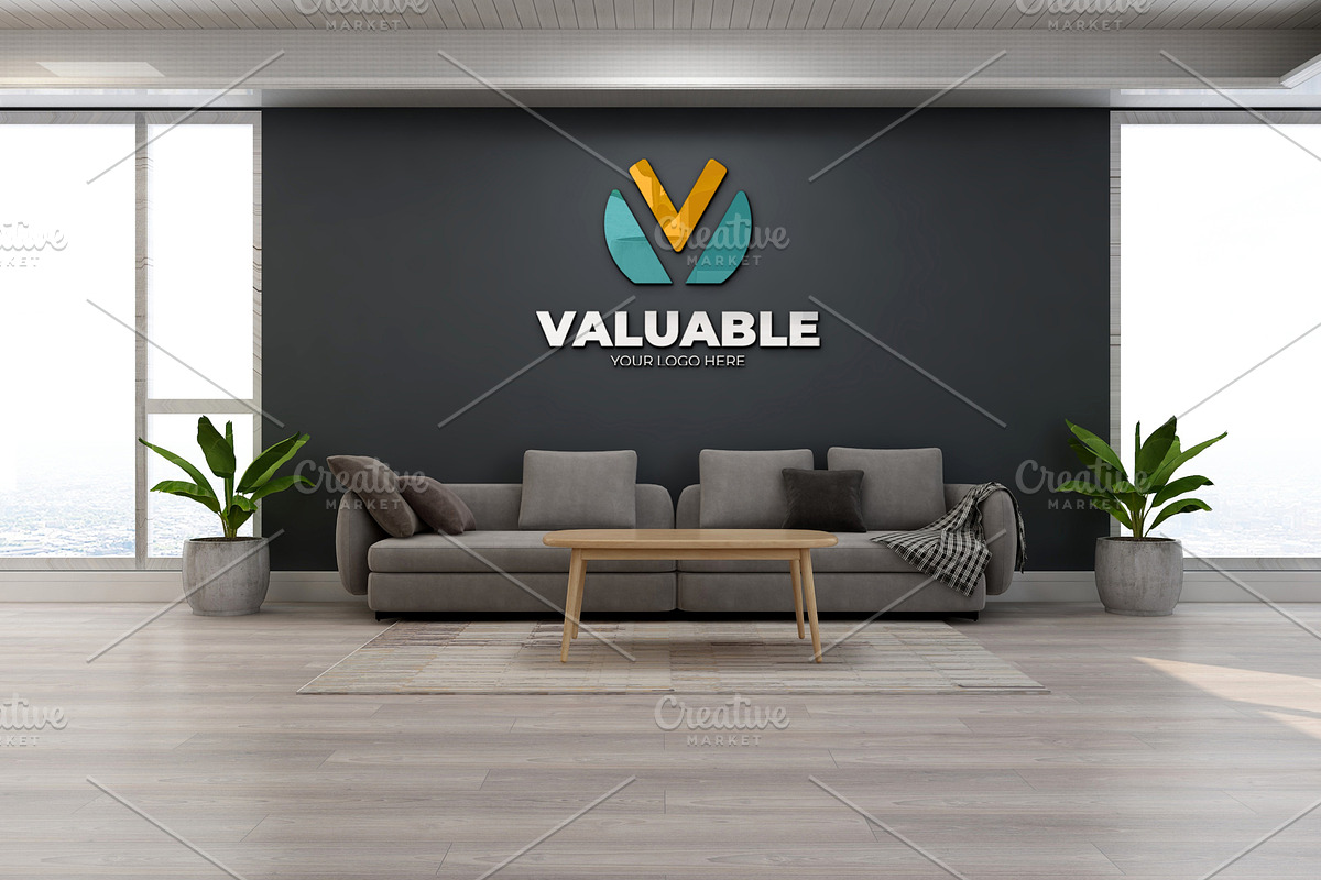 PSD Office Room Company Logo Mockup, a Product Mockup by Ayy (Photo 4 of 23)