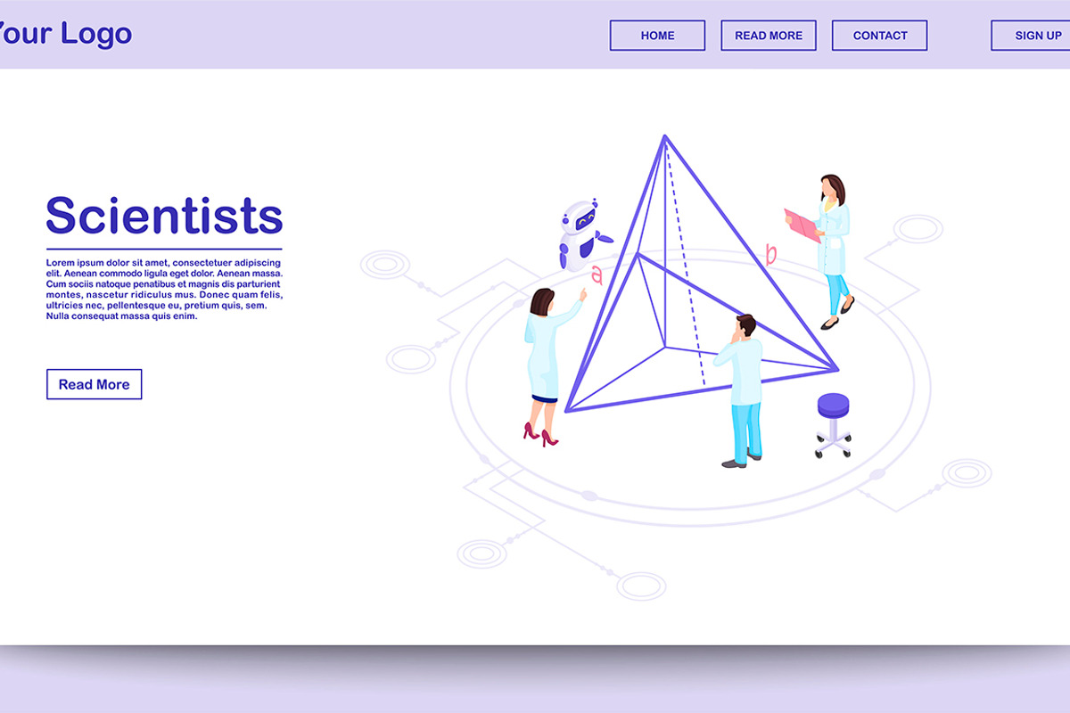 Computer science isometric webpage, a Landing Page Template by IMG ...