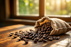 Roasted coffee beans, a Photo by rarrarorro