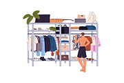 People choose clothes on hanger rack, a Person Illustration by PaperTrident (Thumbnail 4 of 7)