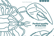 Seafood & Fish Vector Pack, an Animal Illustration by Ilia Design (Thumbnail 7 of 10)