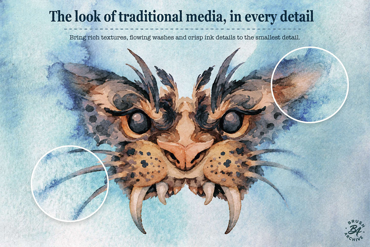 Watercolor & Ink Procreate Brushes, a Brush Add-On by BrushArchive (Photo 12 of 16)