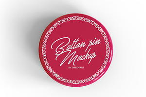 Glossy Button Pin Mockup