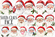 Retro Funny Santa Claus Face Clipart, an Illustration by Designworld (Thumbnail 1 of 6)