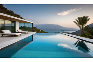 Luxury infinity pool with lounge, a Nature Photo by Igor Tichonow