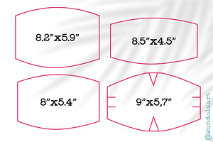 Face Mask Template SVG, PNG. BONUS