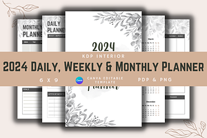 2024 Daily, Weekly & Monthly Planner