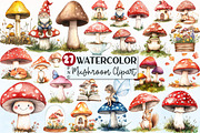 Watercolor Mushroom Sublimation Clip, an Illustration by Rose Art (Thumbnail 1 of 3)