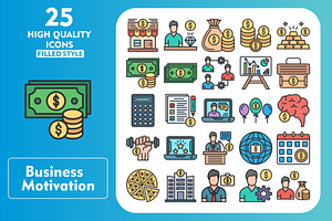25 Business Line Filled Icons, an Icon by Pexelpy