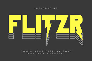 Flitzr Flash Comic Sans Display Font, a Sans Serif Font by Maulana Creative