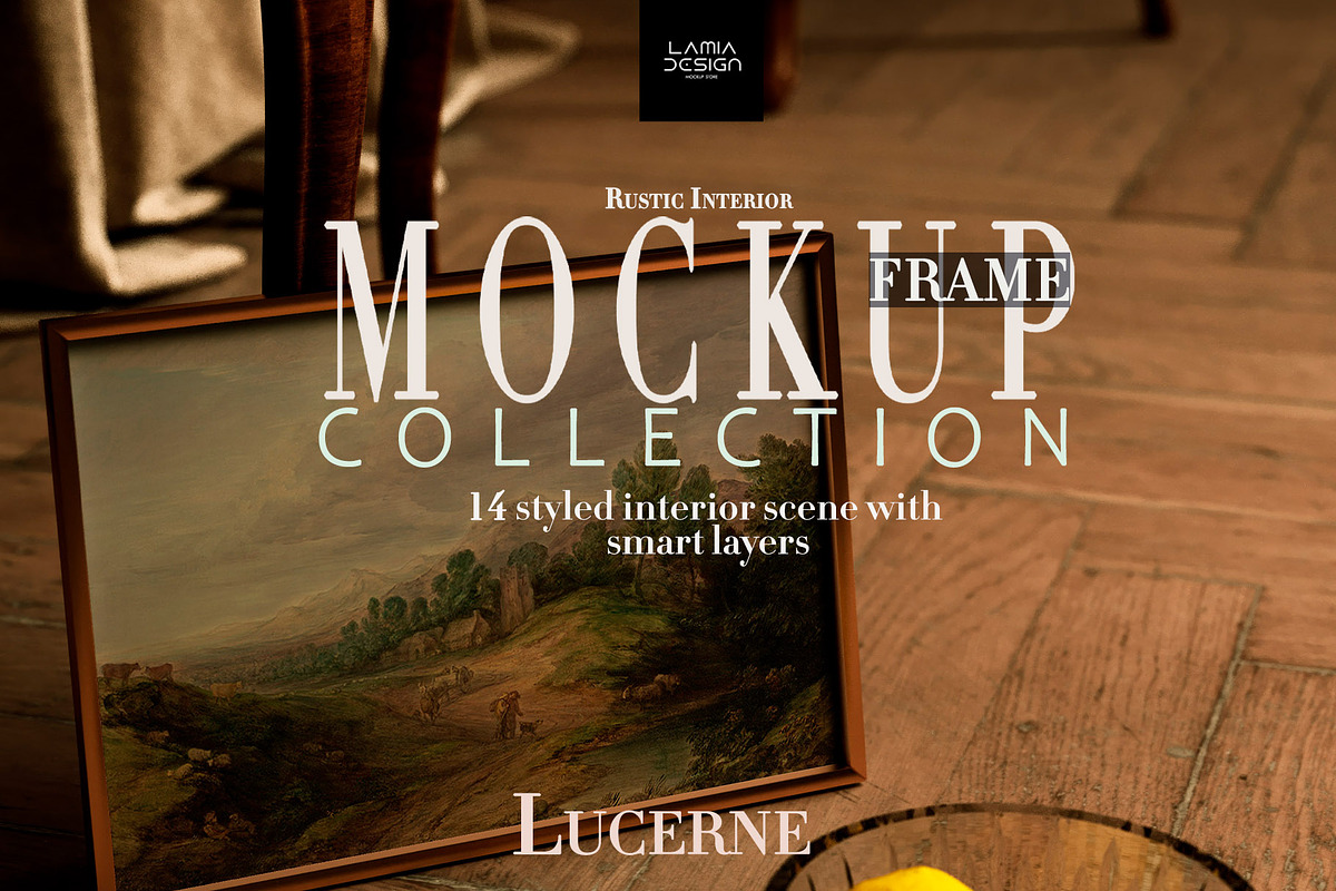 Lucerne room & Rustic Mockup Frame, a Household Mockup by LAMIA DESIGN (Photo 1 of 16)