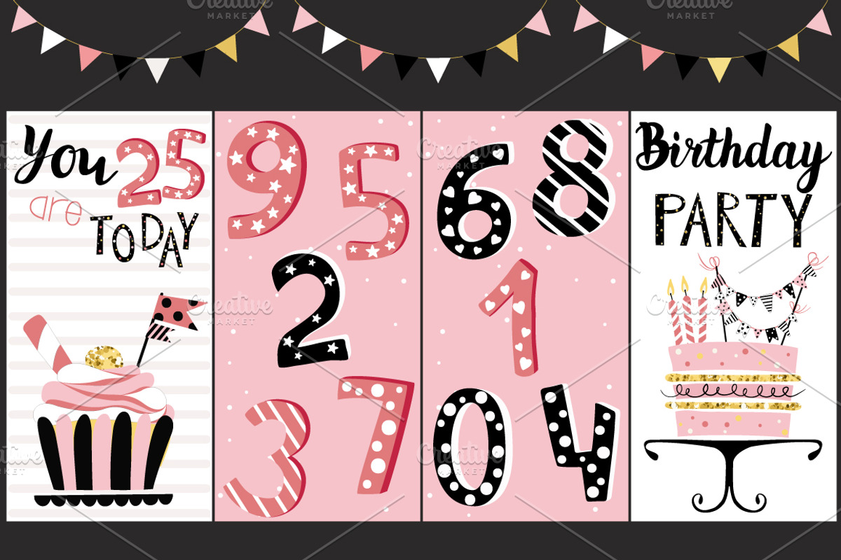 Party cards and flyers big set, a Decorative Illustration by Happiestsim (Photo 7 of 13)