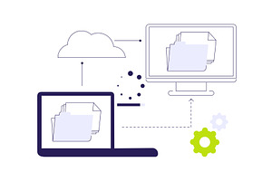 Data migration abstract concept, a Technology Illustration by Visual Generation