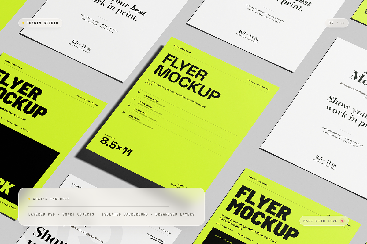 US Letter Flyer Mockup, an Advertising Mockup by Toasin Studio (Photo 5 of 7)