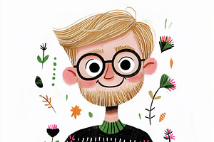 A smiling young man with blond hair, a Person Illustration by Sybillla