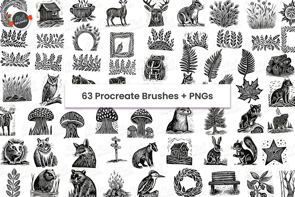 Vintage Adventure Woodcut Brushes, a Brush Add-On by Mels Brushes (Photo 2 of 3)