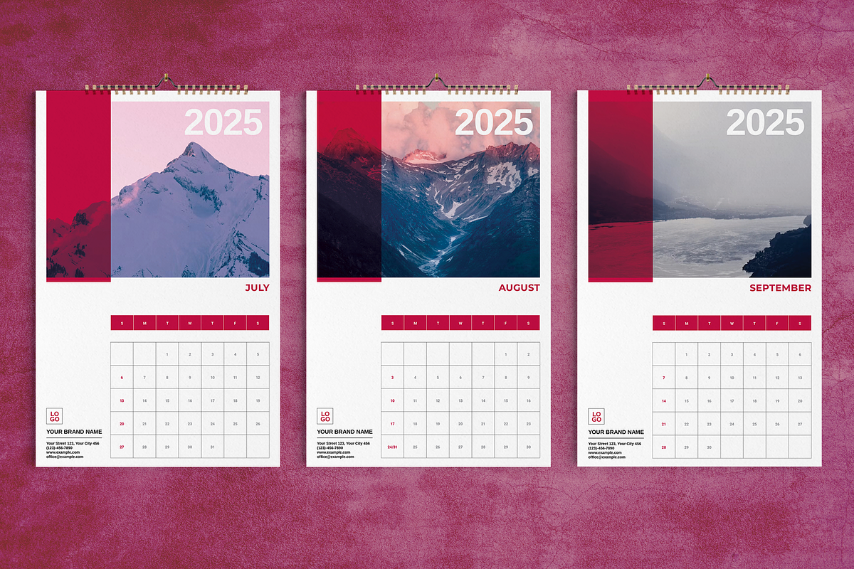 Moon and Mountain Wall Calendar 2025, a Stationery Template by Boris Cupac (Photo 5 of 5)
