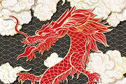 Chinese Dragon Vector Illustrations, a Background Graphic by ilonitta (Thumbnail 4 of 14)