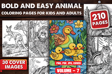 Bold and Easy Animal Coloring pages