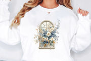 Cream and Blue Flowers Clipart, an Illustration by Designworld (Thumbnail 6 of 8)