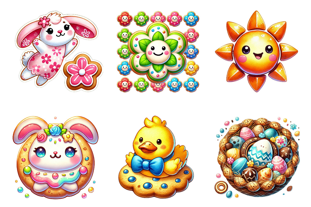 Watercolor Easter Biscuits Clipart, an Illustration by CitraGraphics (Photo 2 of 4)