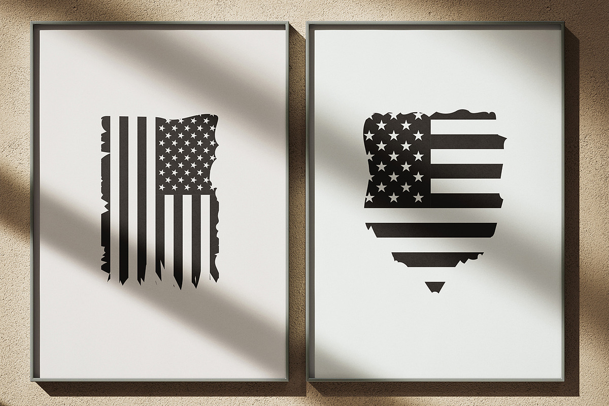 Distressed American Flag SVG Bundle, a Graphic by M9 Design (Photo 8 of 9)
