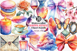 Beautiful Aesthetic Clipart, an Illustration by Canvas Craft