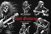 10 Bundle Dark Art Skull Guitarist, an Illustration by Morspective (Thumbnail 1 of 7)