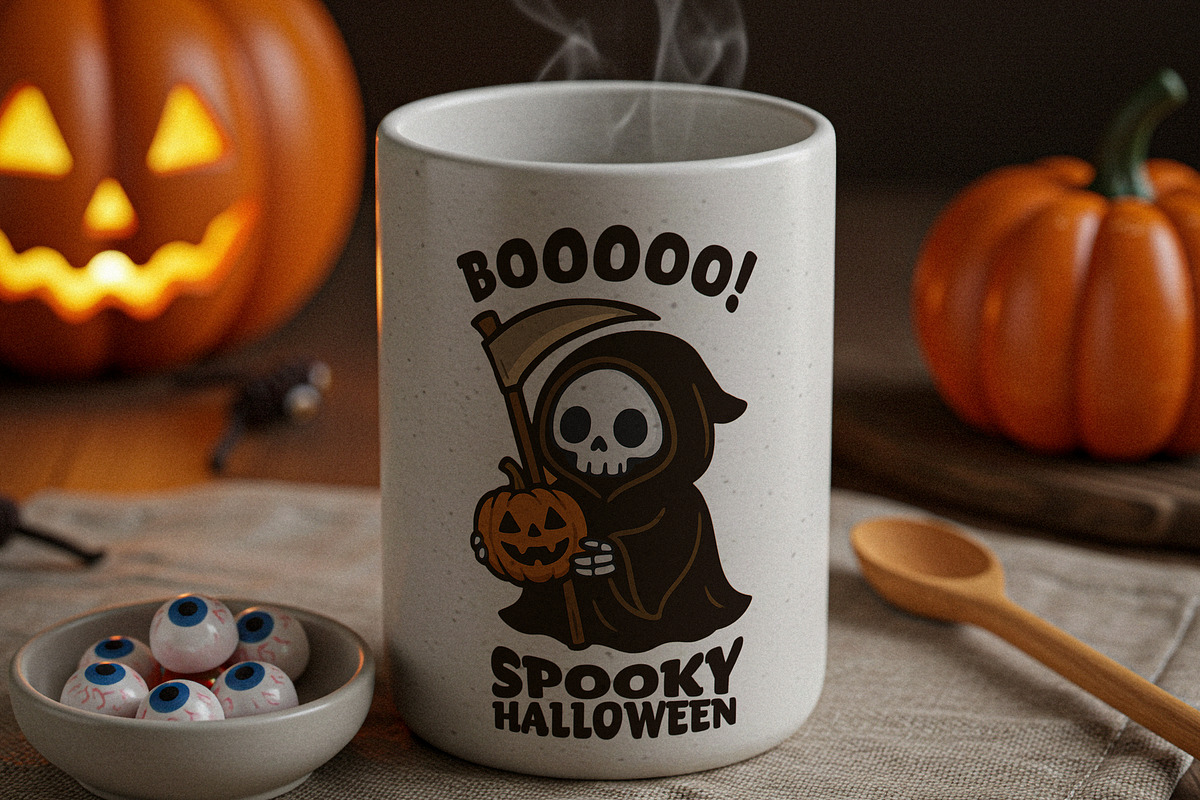 Halloween Themed Mug Mockup, a Cups & Container Mockup by Designer Dude