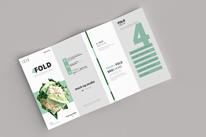 Four-Fold 4 Fold Brochure Mockups