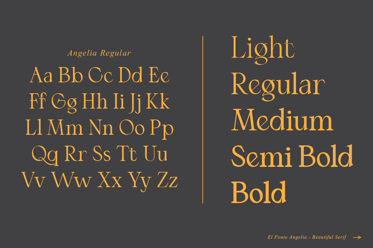 El Fonte Angelia | Ligature Serif, a Serif Font by Gilar Studio (Photo 8 of 11)