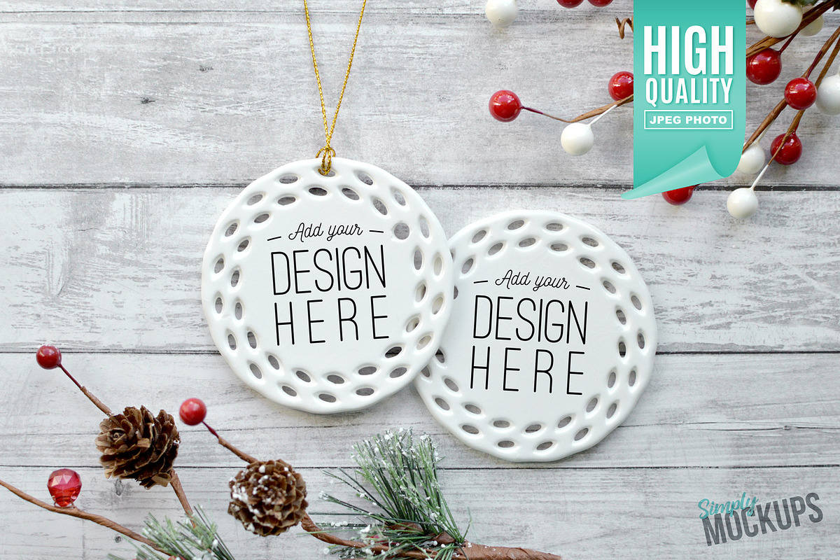 Round Ornament Mockup - 2 Sided, a Product Mockup by Simply Mockups (Photo 1 of 2)