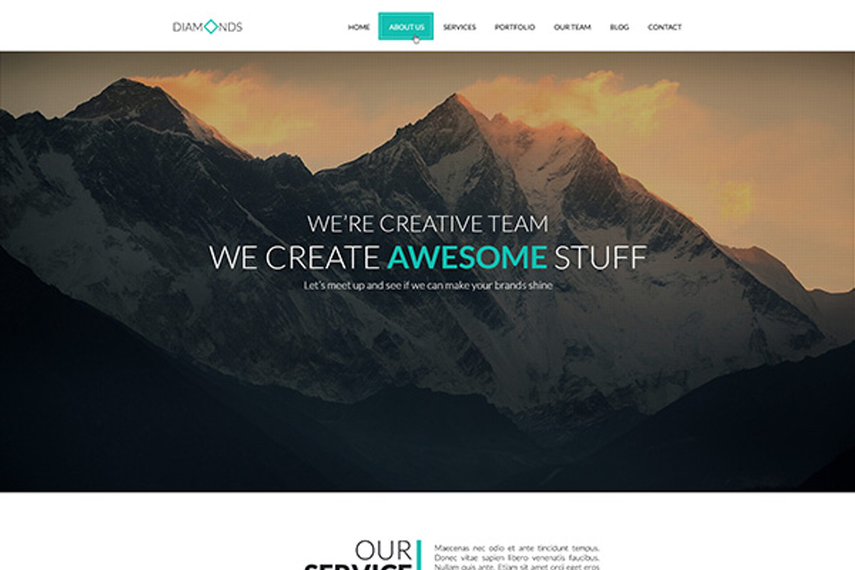 Diamonds - Onepage PSD Template, a Landing Page Template by Tetuko Themes (Photo 3 of 3)