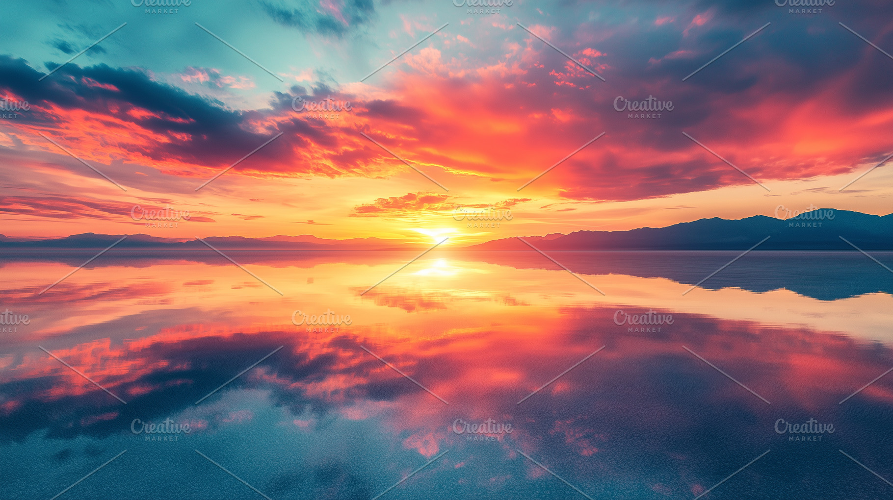 Reflection in calm water of orange, a Nature Photo by MistyDay