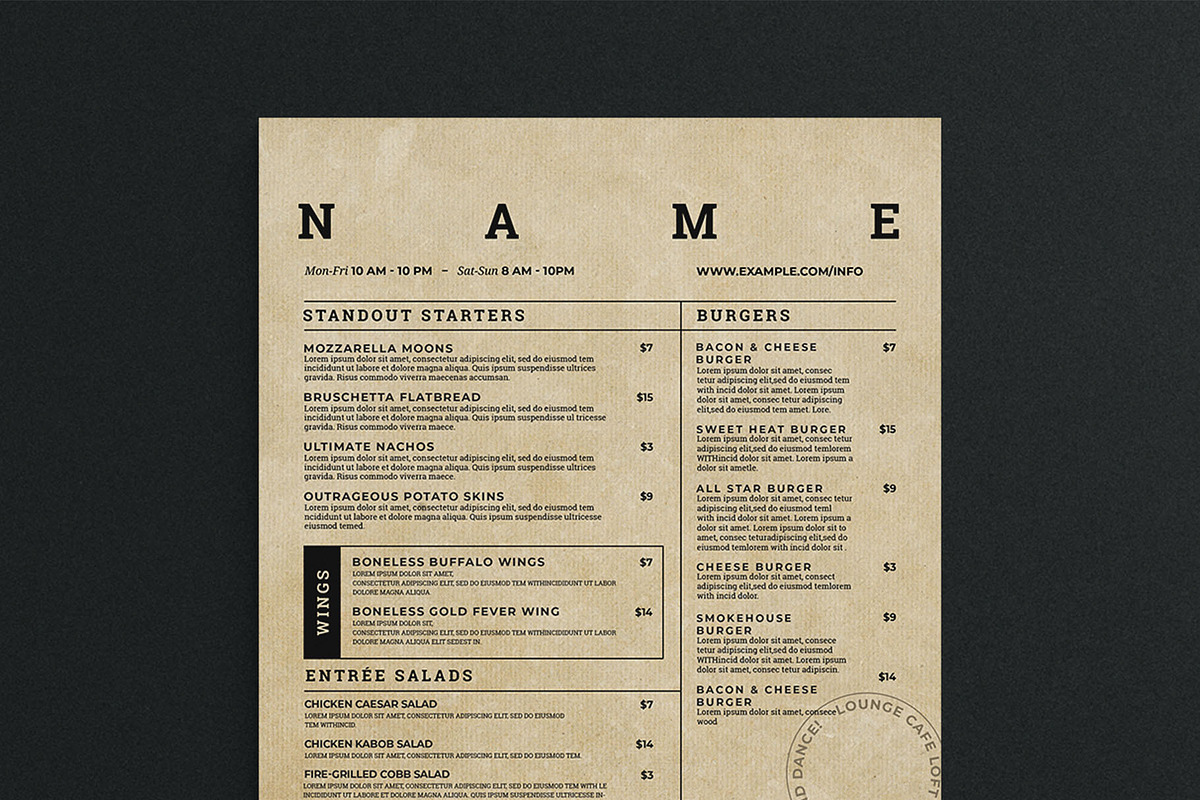 Simple Menu Template, a Flyer Template by BrandPacks