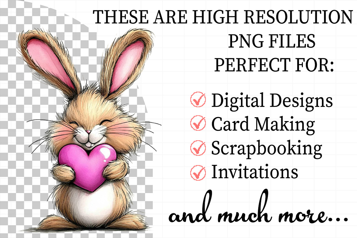 Cute Funny bunny Valentine's Day Cli, an Illustration by Daily.Designs (Photo 2 of 5)