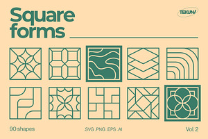Square Forms Vol 2, an Outline Icon by Tekuni