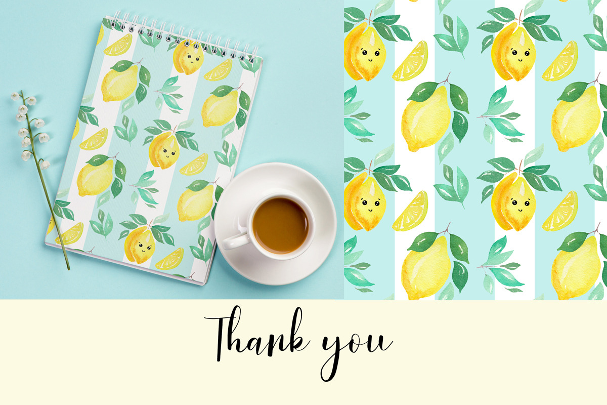 Watercolor lemons set, a Pattern Graphic by Jermolina Mockups (Photo 7 of 7)