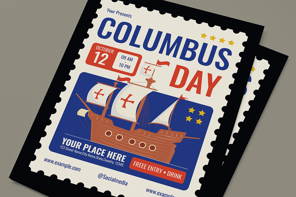 Columbus Day Flyer, a Flyer Template by graphicook (Photo 2 of 3)