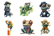 Little Funny Chameleon Clipart, an Illustration by CreationArt (Thumbnail 4 of 5)