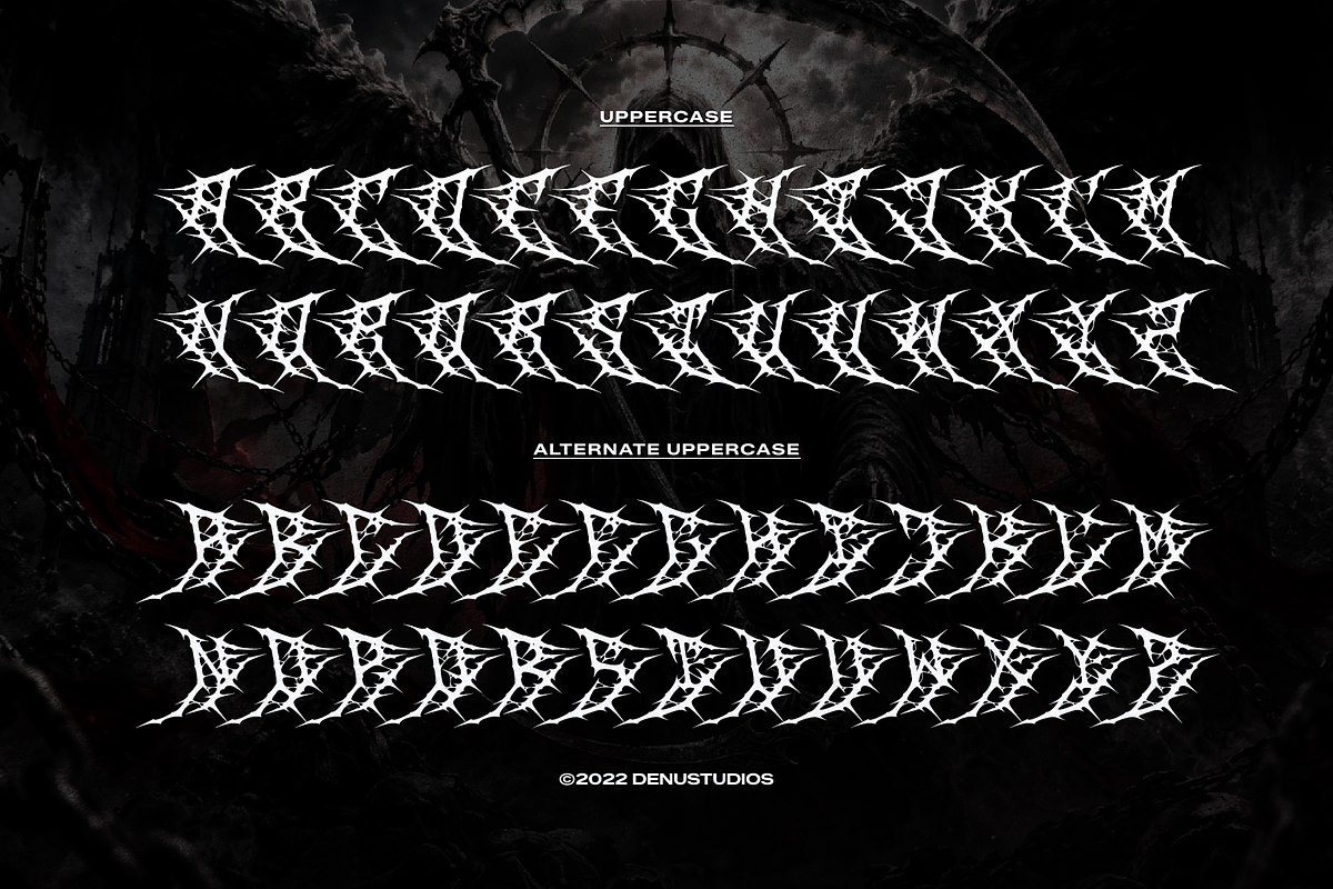 Reapergod | Black Metal Font, a Blackletter Font by Denustudios (Photo 9 of 10)