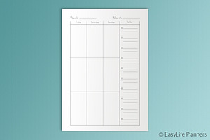 Weekly Planner A5 Printable Inserts