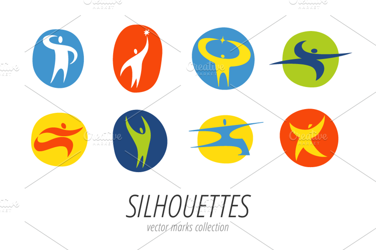 8 Human Silhouettes, a Branding & Logo Template by Youhhou (Photo 1 of 2)