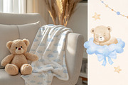 Watercolor teddy bear for nursery, an Animal Illustration by ElenaPlatovaArt (Thumbnail 4 of 12)
