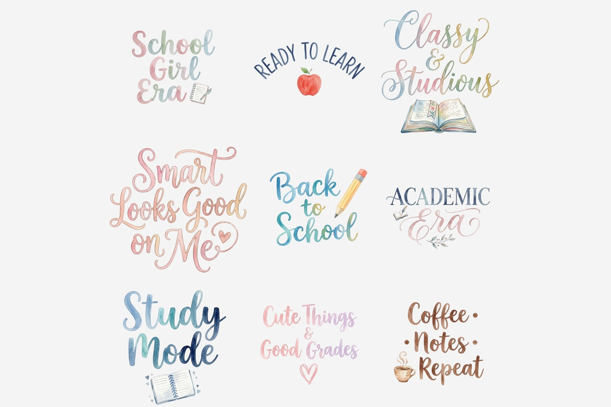 Back to School Aesthetic Clipart, a Seasonal Illustration by Tanya Kart (Photo 6 of 11)