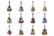 Stained Glass Guitar Clipart, an Illustration by Design Market (Thumbnail 2 of 3)